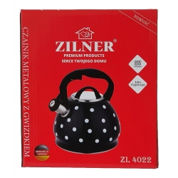 Czajnik Zilner 3 Litry Czerwony w białe kropki