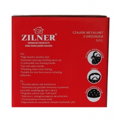Czajnik Zilner 3 Litry Czerwony w białe kropki